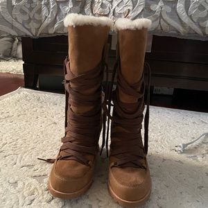 Ugg wedge lace up boots
